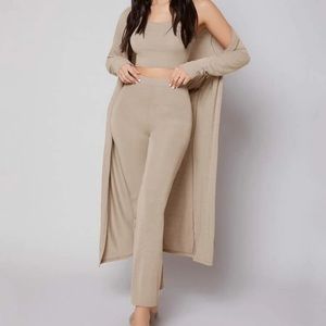 Solid Cami Lounge Set With Belt